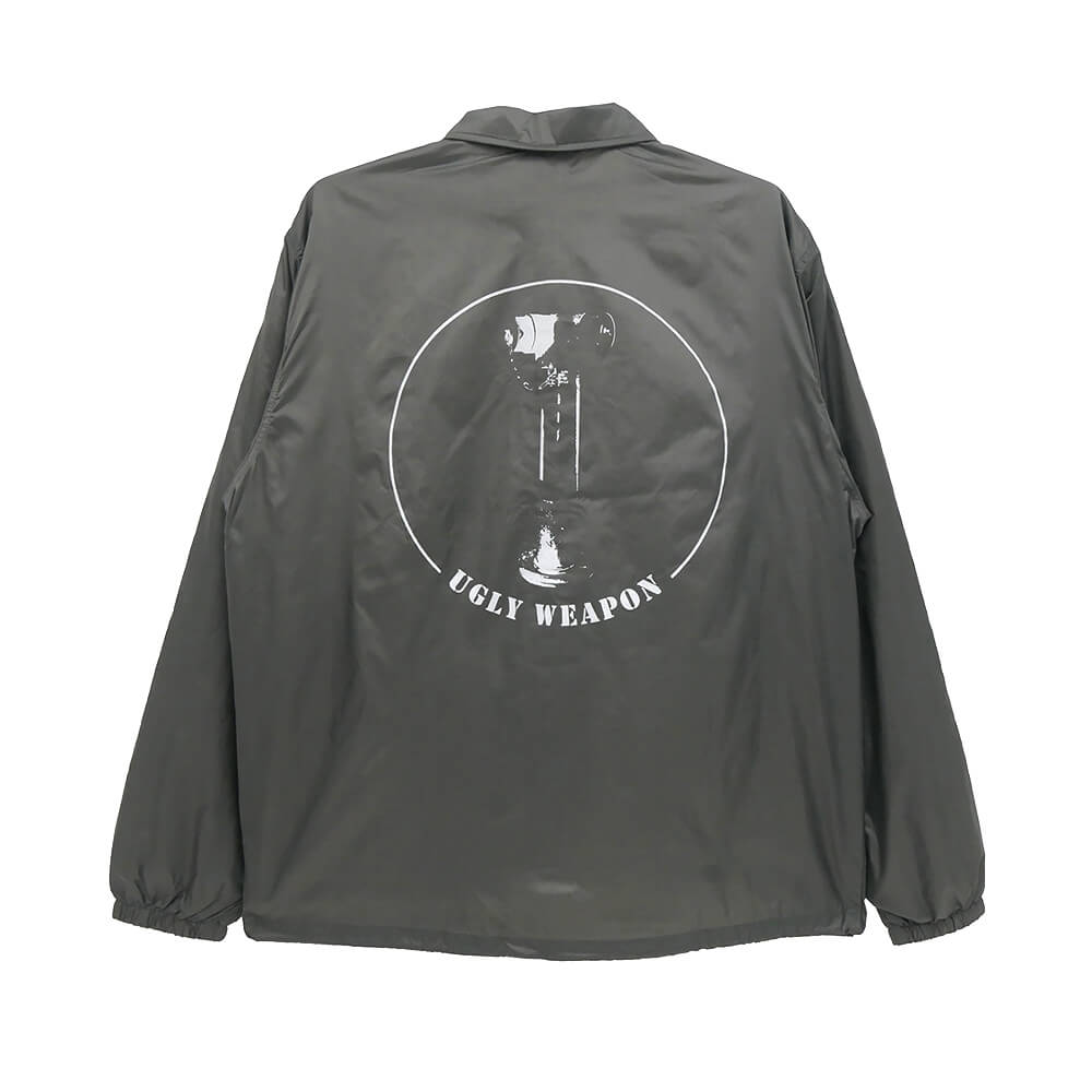  UGLY WEAPON JACKET アグリーウェポン ジャケット LOGO HANSHA COACH GREY スケートボード スケボー 