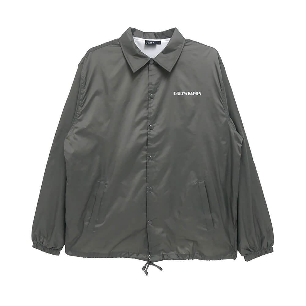  UGLY WEAPON JACKET アグリーウェポン ジャケット LOGO HANSHA COACH GREY スケートボード スケボー 1