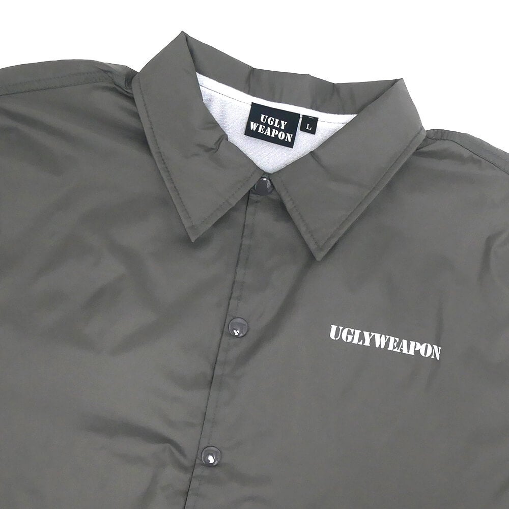  UGLY WEAPON JACKET アグリーウェポン ジャケット LOGO HANSHA COACH GREY スケートボード スケボー 2