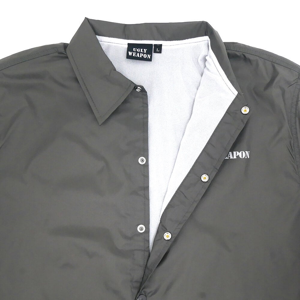  UGLY WEAPON JACKET アグリーウェポン ジャケット LOGO HANSHA COACH GREY スケートボード スケボー 3