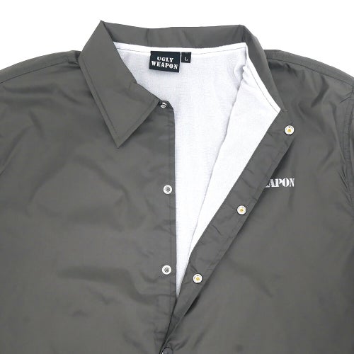  UGLY WEAPON JACKET アグリーウェポン ジャケット LOGO HANSHA COACH GREY スケートボード スケボー 3