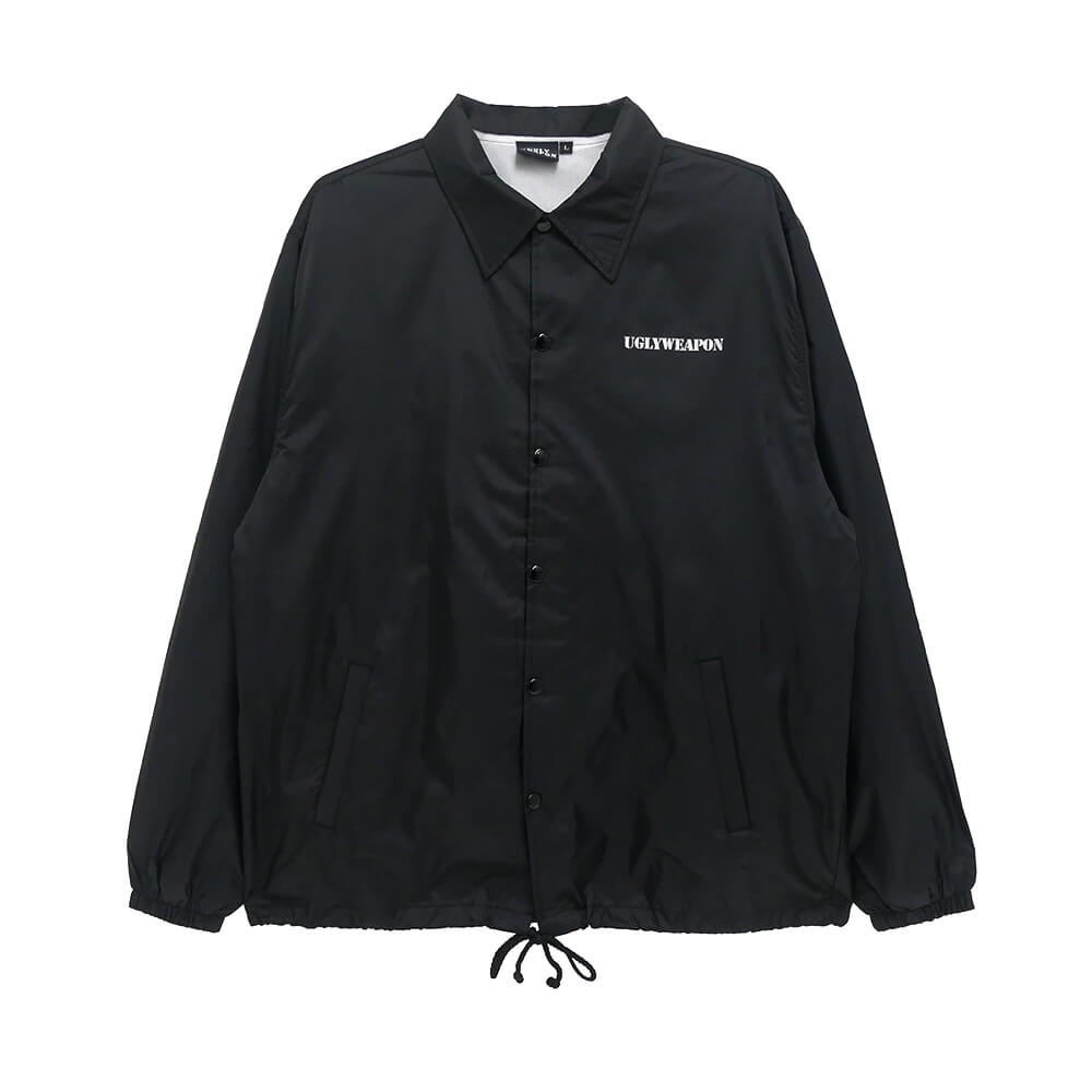 UGLY WEAPON JACKET アグリーウェポン ジャケット LOGO HANSHA COACH BLACK スケートボード スケボー 1
