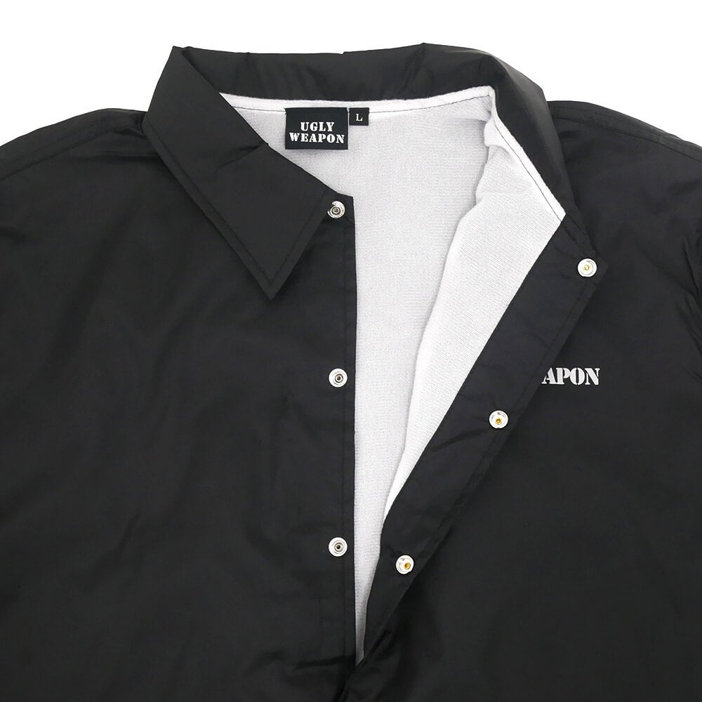 UGLY WEAPON JACKET アグリーウェポン ジャケット LOGO HANSHA COACH BLACK スケートボード スケボー 3