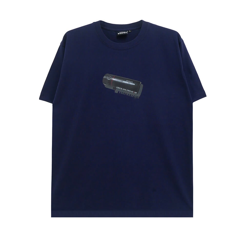 UGLY WEAPON T-SHIRT アグリーウェポン Tシャツ CHECK ONE TWO NAVY スケートボード スケボー 