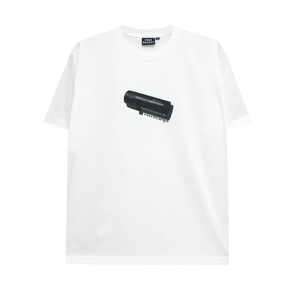 UGLY WEAPON T-SHIRT アグリーウェポン Tシャツ CHECK ONE TWO WHITE スケートボード スケボー 