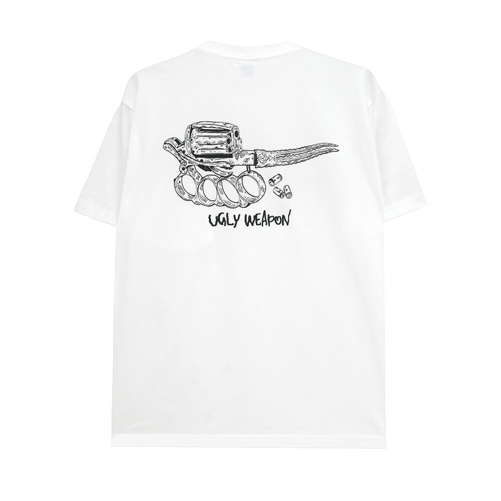 UGLY WEAPON T-SHIRT アグリーウェポン Tシャツ POCKETTON WHITE スケートボード スケボー 