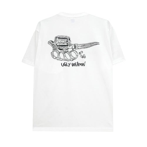 UGLY WEAPON T-SHIRT アグリーウェポン Tシャツ POCKETTON WHITE スケートボード スケボー 