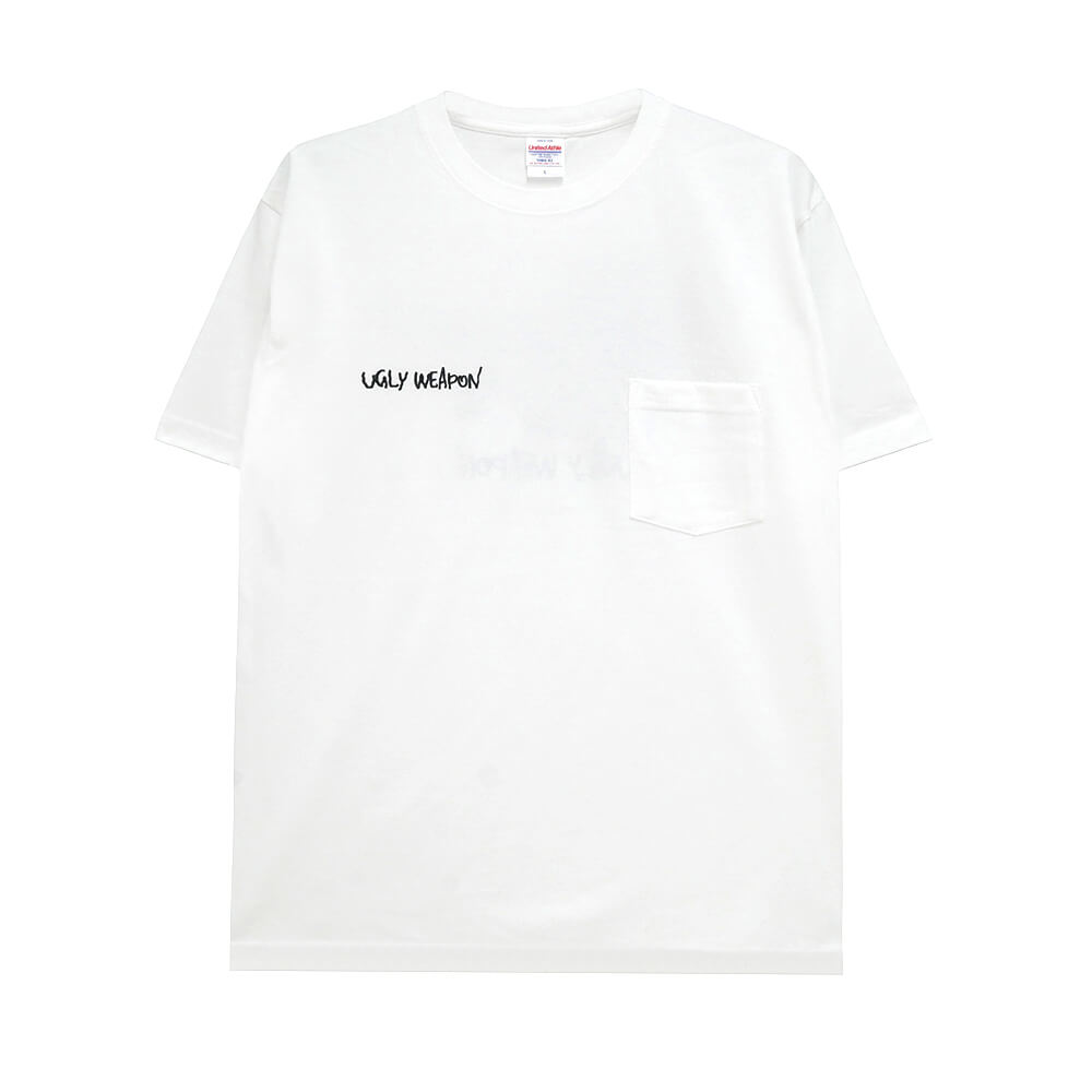 UGLY WEAPON T-SHIRT アグリーウェポン Tシャツ POCKETTON WHITE スケートボード スケボー 1