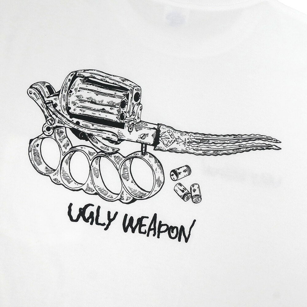 UGLY WEAPON T-SHIRT アグリーウェポン Tシャツ POCKETTON WHITE スケートボード スケボー 4