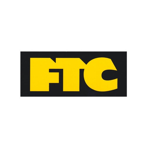 FTC STICKER エフティーシー ステッカー LOGO 5 BLACK/YELLOW スケートボード スケボー