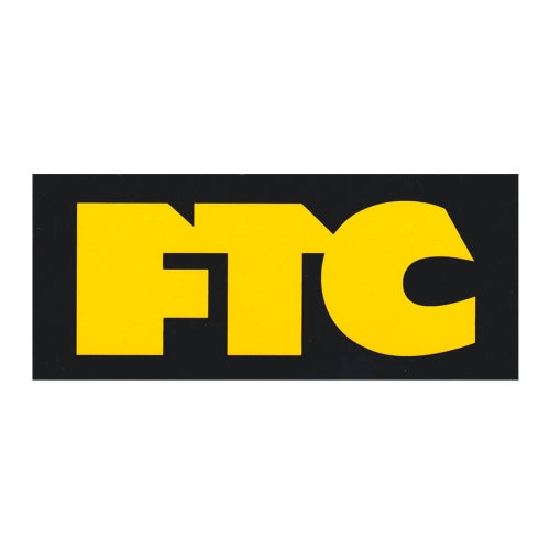 FTC STICKER エフティーシー ステッカー LOGO 8 BLACK/YELLOW スケートボード スケボー