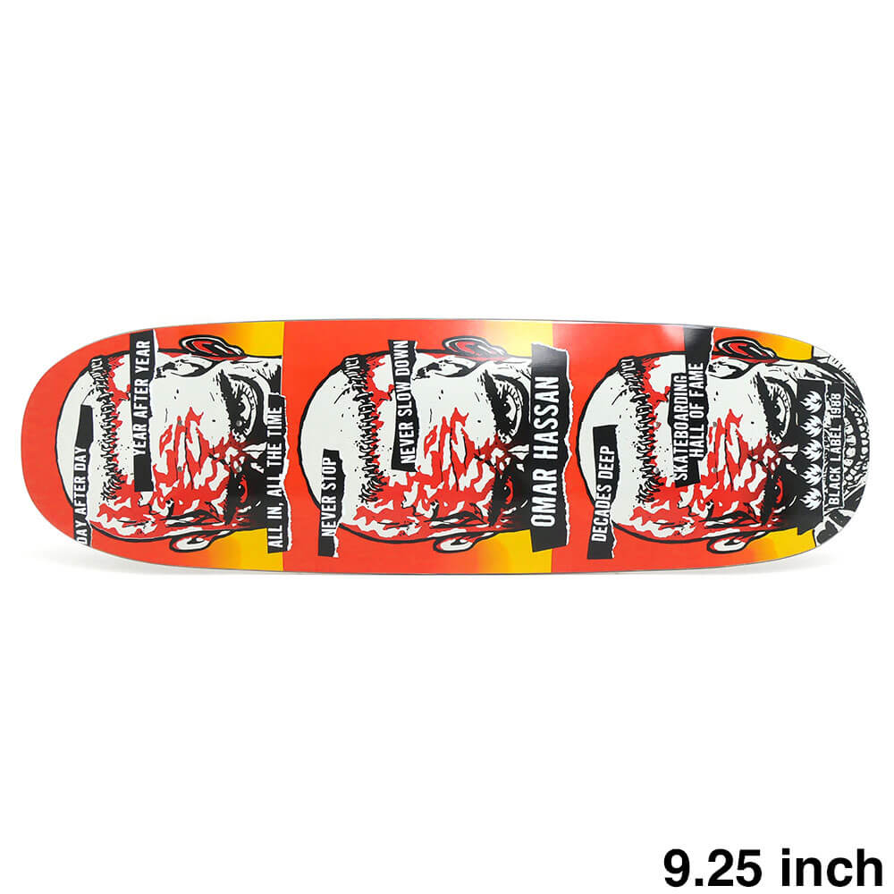 BLACK LABEL DECK ブラックレーベル デッキ OMAR HASSAN NEVER STOP 9.25 BLACK WIDOW SHAPE スケートボード スケボー 1