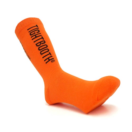 TIGHTBOOTH（TBPR）SOCKS タイトブース ソックス 靴下 LABEL LOGO SOCKS ORANGE スケートボード スケボー 
