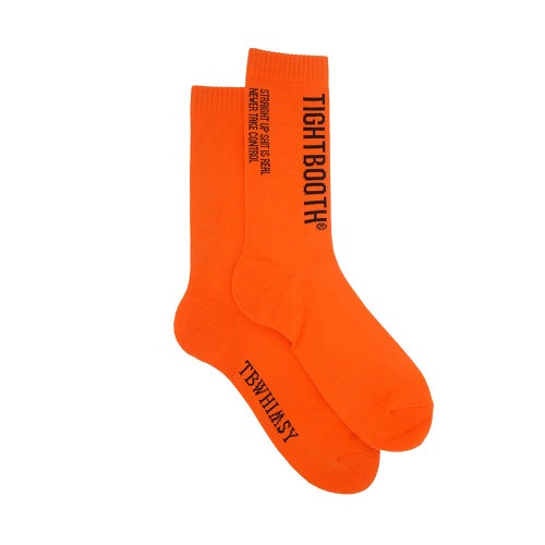 TIGHTBOOTH（TBPR）SOCKS タイトブース ソックス 靴下 LABEL LOGO SOCKS ORANGE スケートボード スケボー 3