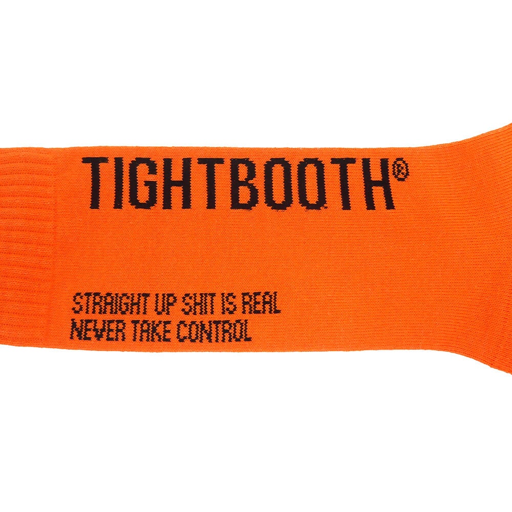 TIGHTBOOTH（TBPR）SOCKS タイトブース ソックス 靴下 LABEL LOGO SOCKS ORANGE スケートボード スケボー 4