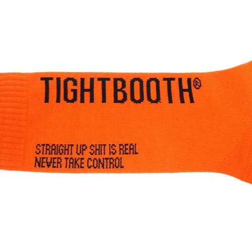 TIGHTBOOTH（TBPR）SOCKS タイトブース ソックス 靴下 LABEL LOGO SOCKS ORANGE スケートボード スケボー 4