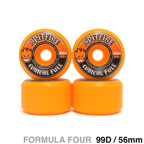 SPITFIRE WHEEL スピットファイヤー ウィール FORMULA FOUR（F4）99D CONICAL FULL オレンジ 56mm スケートボード スケボー 1