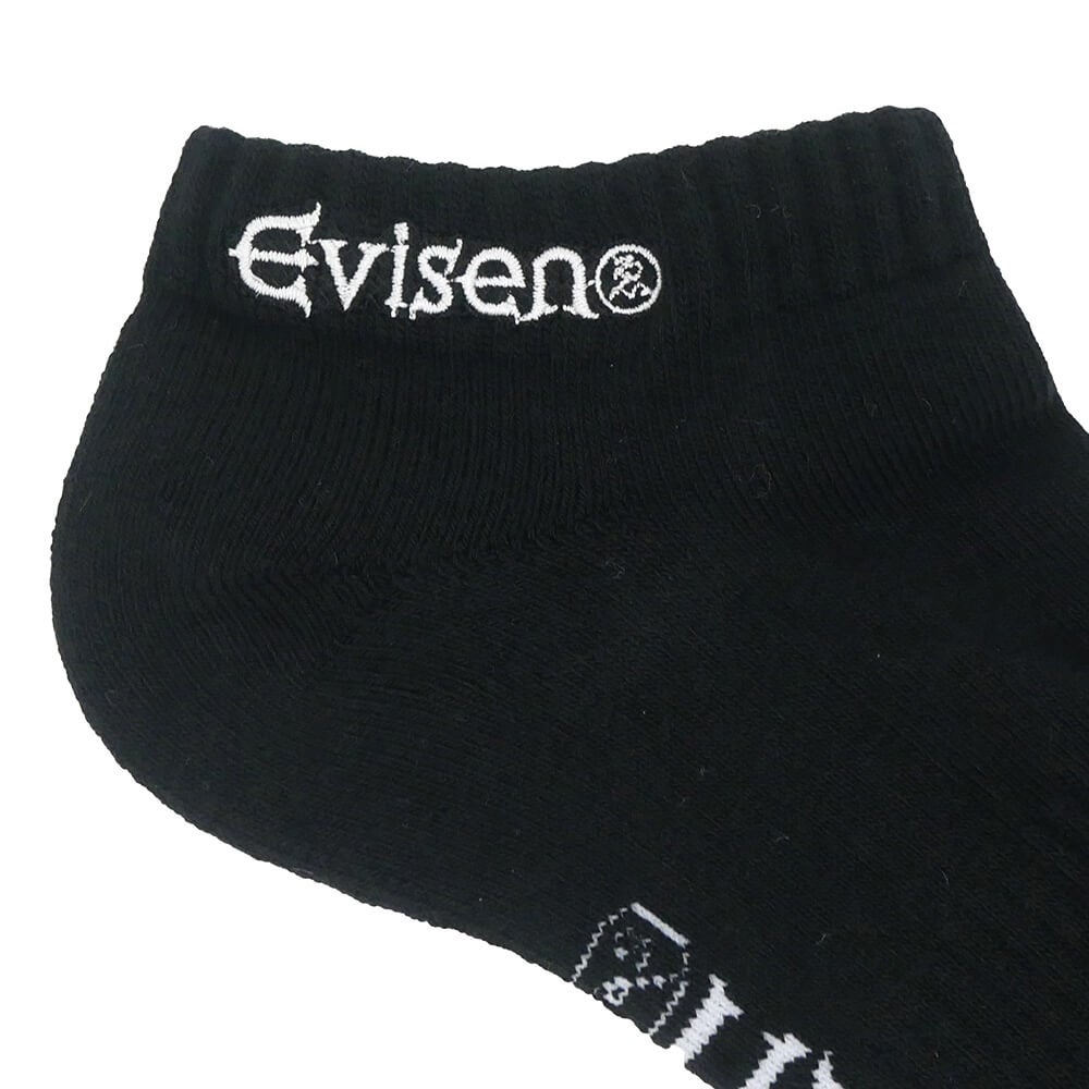 EVISEN SOCKS エビセン ソックス 靴下 LOGO ANKLE BLACK スケートボード スケボー 4