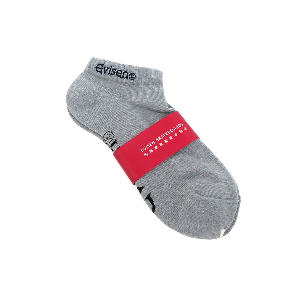 EVISEN SOCKS エビセン ソックス 靴下 LOGO ANKLE GREY スケートボード スケボー 6