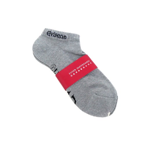 EVISEN SOCKS エビセン ソックス 靴下 LOGO ANKLE GREY スケートボード スケボー 6