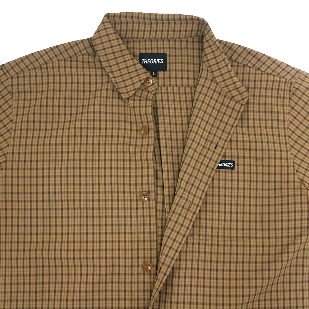  THEORIES SHORT SLEEVE SHIRTS セオリーズ 半袖シャツ AVIGNON FLANNEL BUTTON UP CARAMEL スケートボード スケボー 2