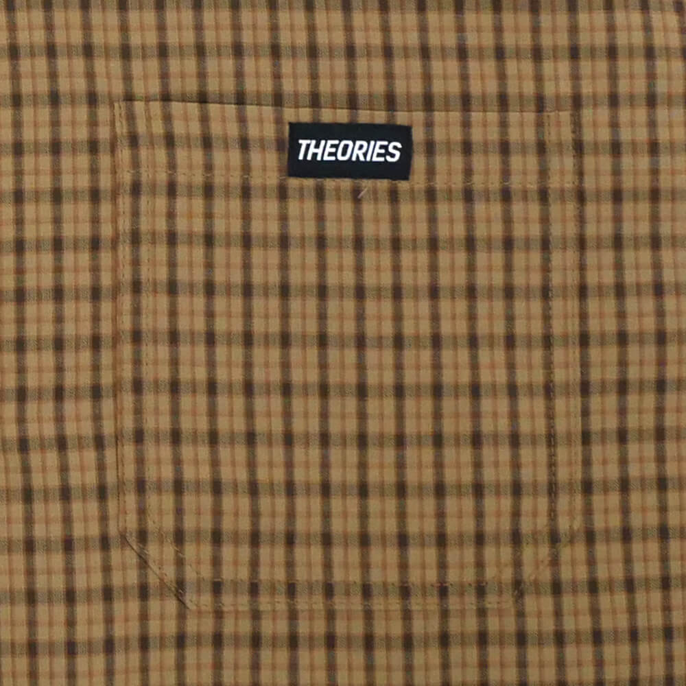  THEORIES SHORT SLEEVE SHIRTS セオリーズ 半袖シャツ AVIGNON FLANNEL BUTTON UP CARAMEL スケートボード スケボー 3