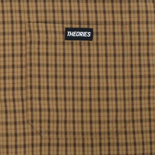  THEORIES SHORT SLEEVE SHIRTS セオリーズ 半袖シャツ AVIGNON FLANNEL BUTTON UP CARAMEL スケートボード スケボー 3