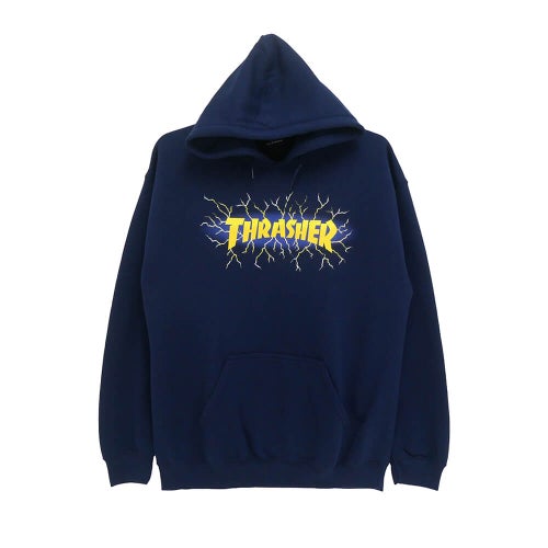  THRASHER HOOD スラッシャー パーカー LIGHTNING NAVY（US企画） スケートボード スケボー 