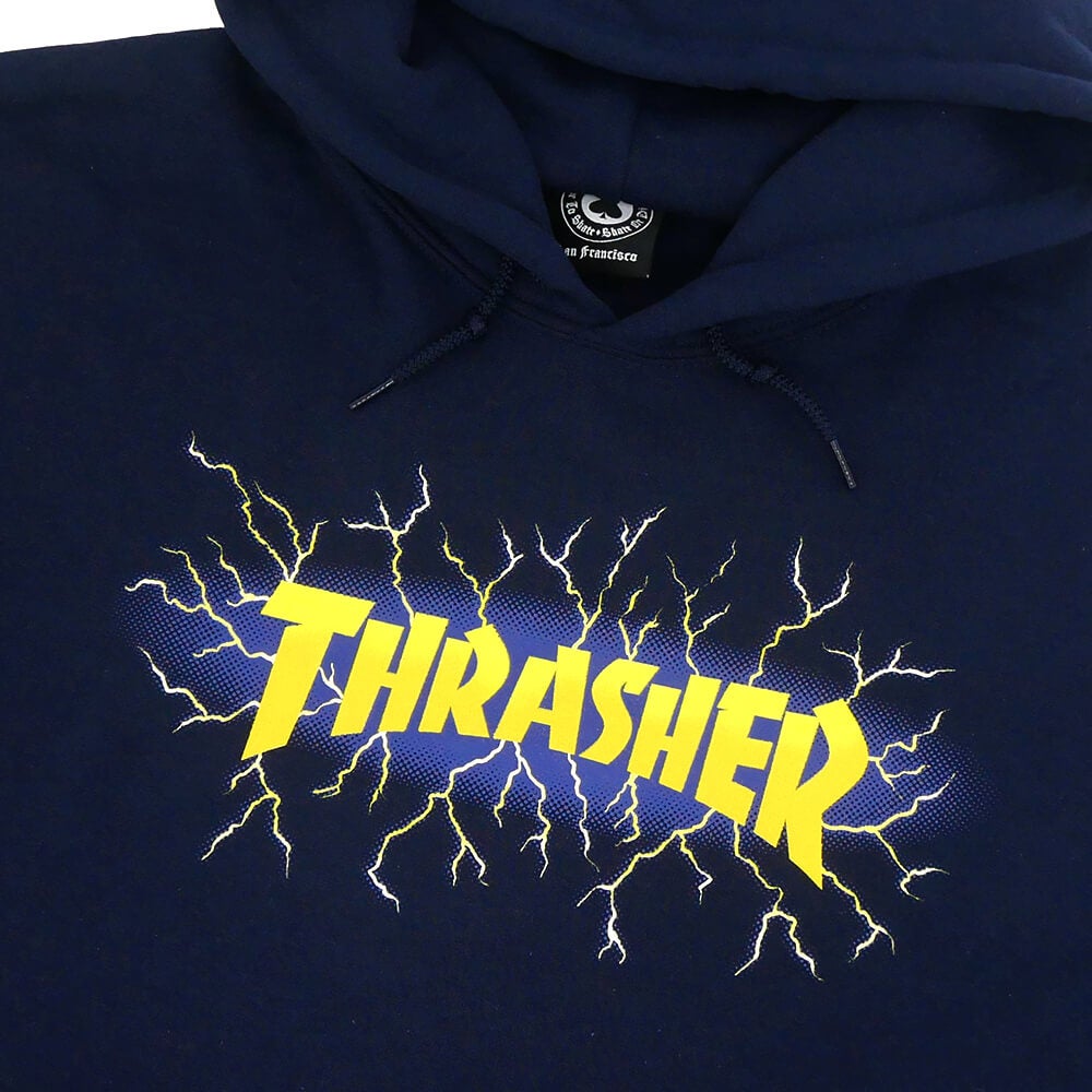  THRASHER HOOD スラッシャー パーカー LIGHTNING NAVY（US企画） スケートボード スケボー 1