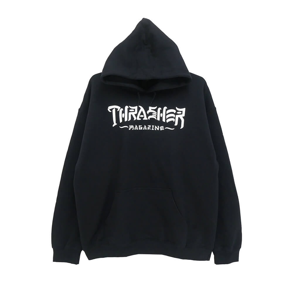 THRASHER HOOD スラッシャー パーカー THRASH & DESTROY BLACK（US企画） スケートボード スケボー 