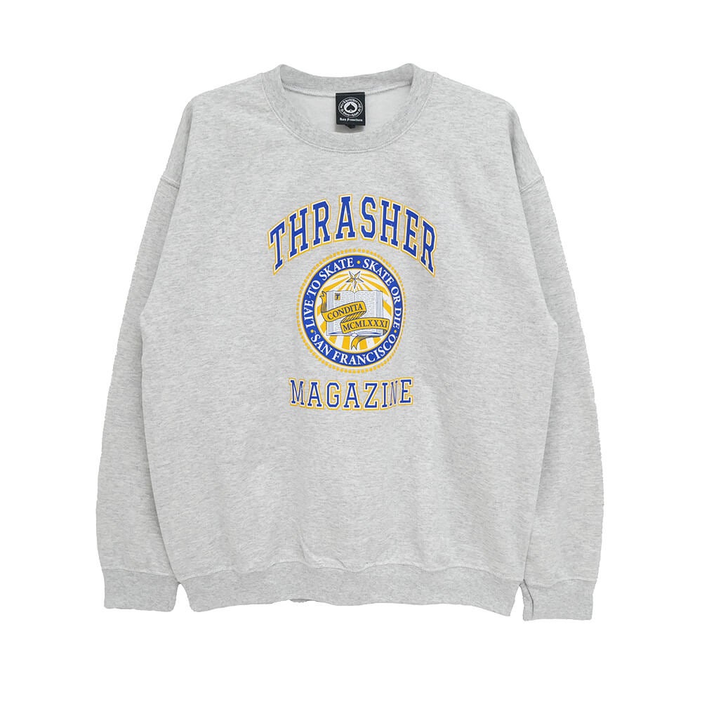 THRASHER CREW SWEAT スラッシャー トレーナー DROPOOUT ASH（US企画） スケートボード スケボー 