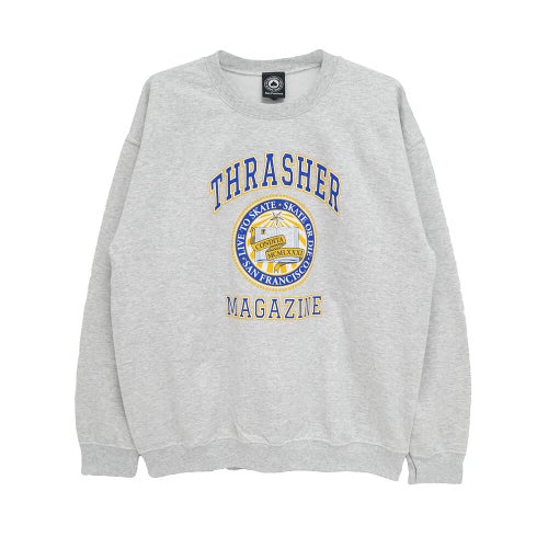 THRASHER CREW SWEAT スラッシャー トレーナー DROPOOUT ASH（US企画） スケートボード スケボー 