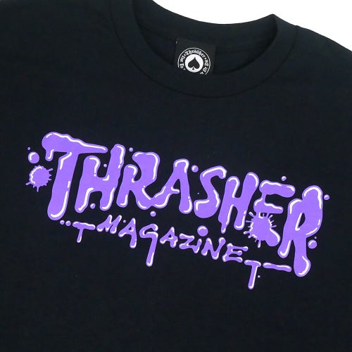 THRASHER T-SHIRT スラッシャー Tシャツ WET PAINT BLACK（US企画） スケートボード スケボー 1