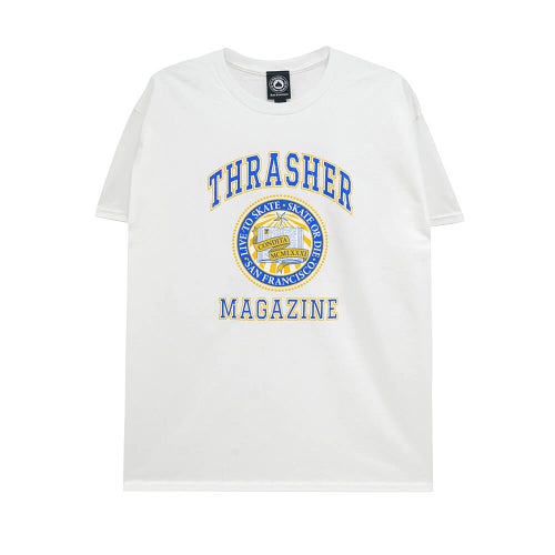 THRASHER T-SHIRT スラッシャー Tシャツ DROPOUT WHITE（US企画） スケートボード スケボー 
