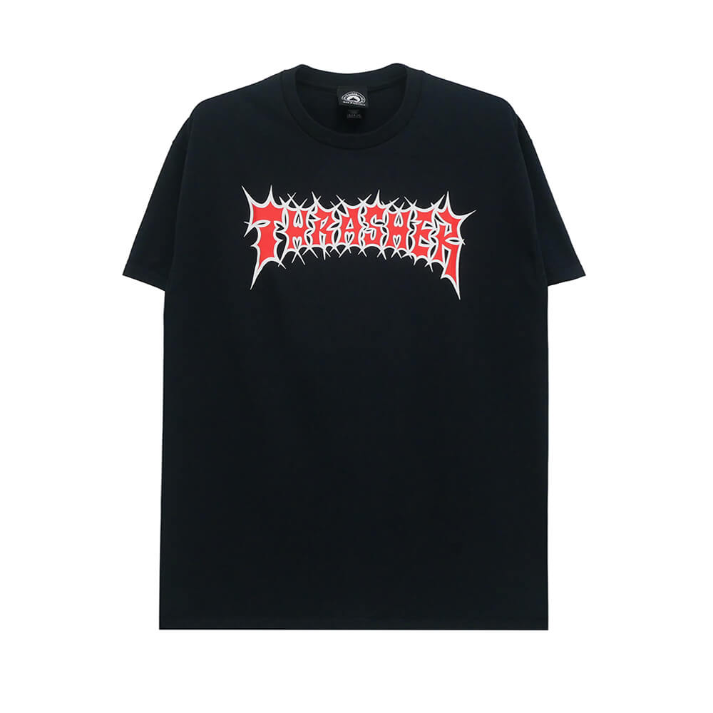 THRASHER T-SHIRT スラッシャー Tシャツ SPIKEY BLACK（US企画） スケートボード スケボー 