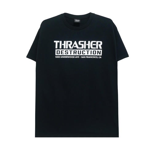 THRASHER T-SHIRT スラッシャー Tシャツ DESTRUCTION BLACK（US企画） スケートボード スケボー 1