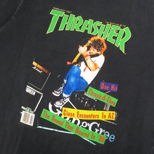 THRASHER T-SHIRT スラッシャー Tシャツ FEBRUARY 1987 VINTAGE BLACK（US企画） スケートボード スケボー 1