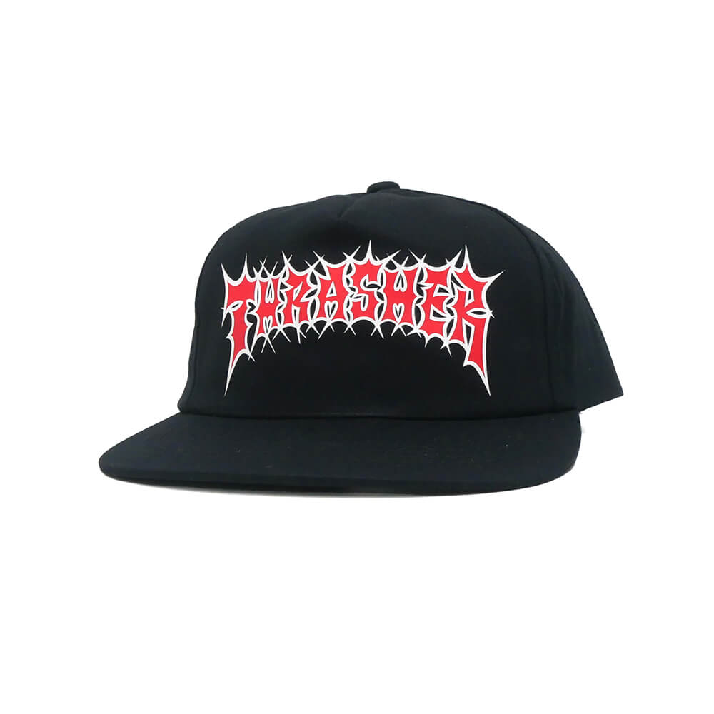 THRASHER CAP スラッシャー キャップ SPIKEY SNAPBACK BLACK（US企画） スケートボード スケボー 