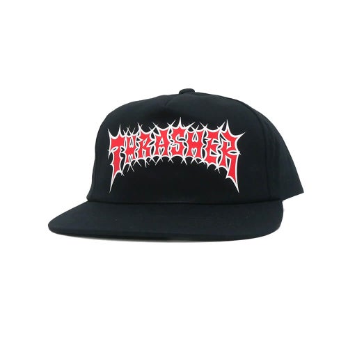 THRASHER CAP スラッシャー キャップ SPIKEY SNAPBACK BLACK（US企画） スケートボード スケボー 