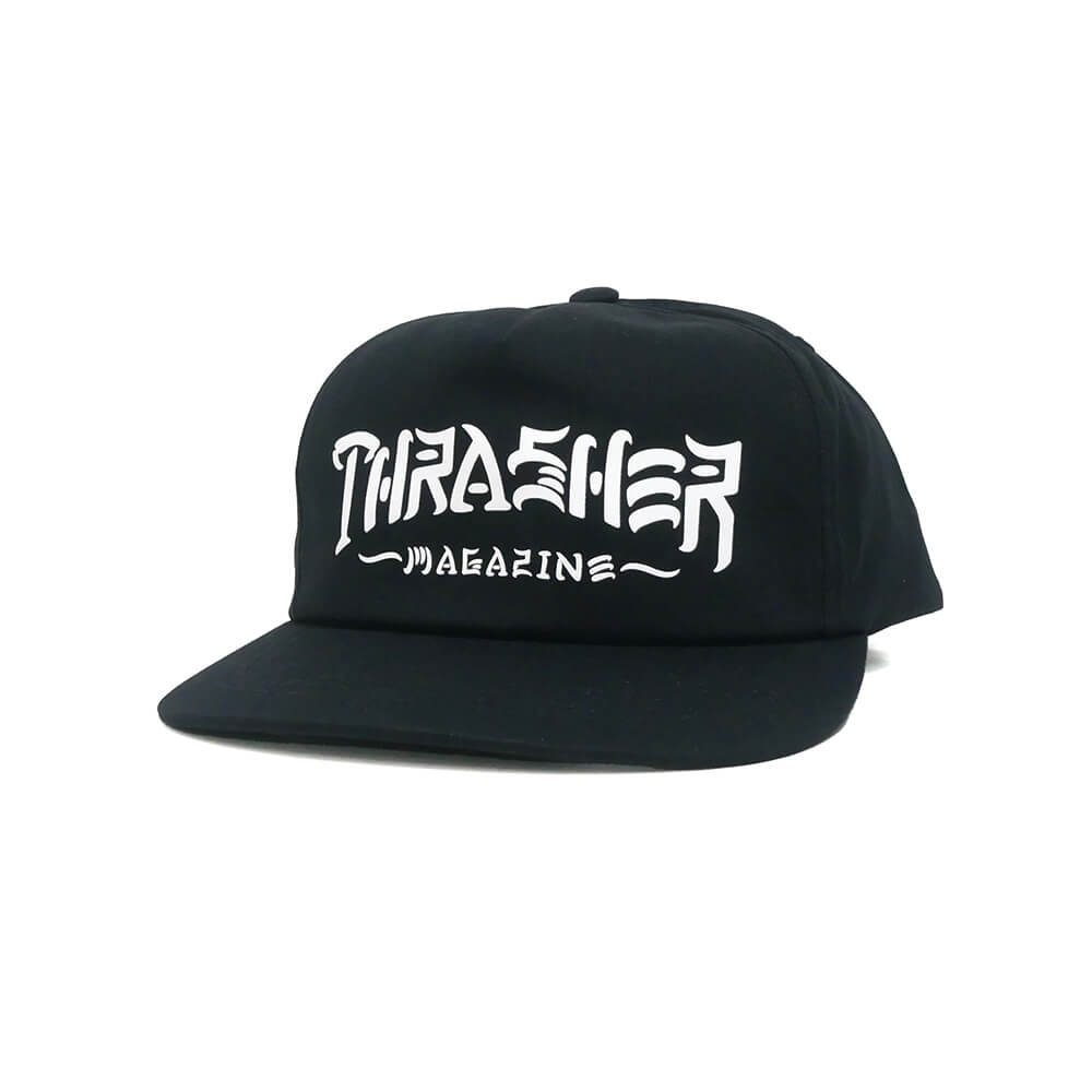 THRASHER CAP スラッシャー キャップ THRASH & DESTROY SNAPBACK BLACK（US企画） スケートボード スケボー 
