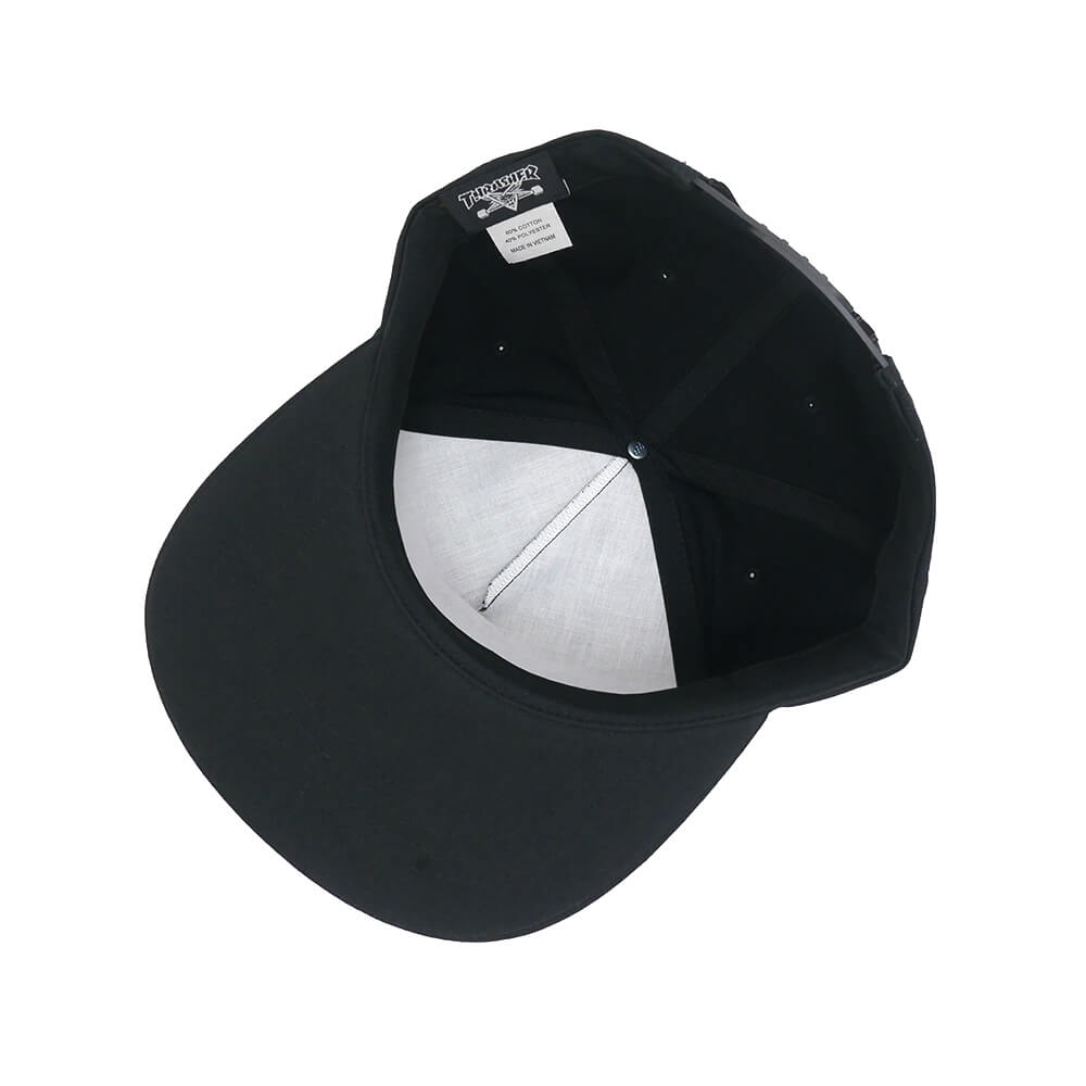 THRASHER CAP スラッシャー キャップ THRASH & DESTROY SNAPBACK BLACK（US企画） スケートボード スケボー 3