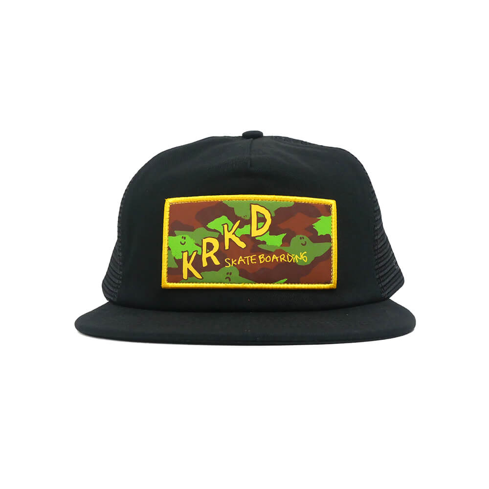 KROOKED MESHCAP クルキッド メッシュキャップ CAMO SNAPBACK MESH BLACK スケートボード スケボー 1
