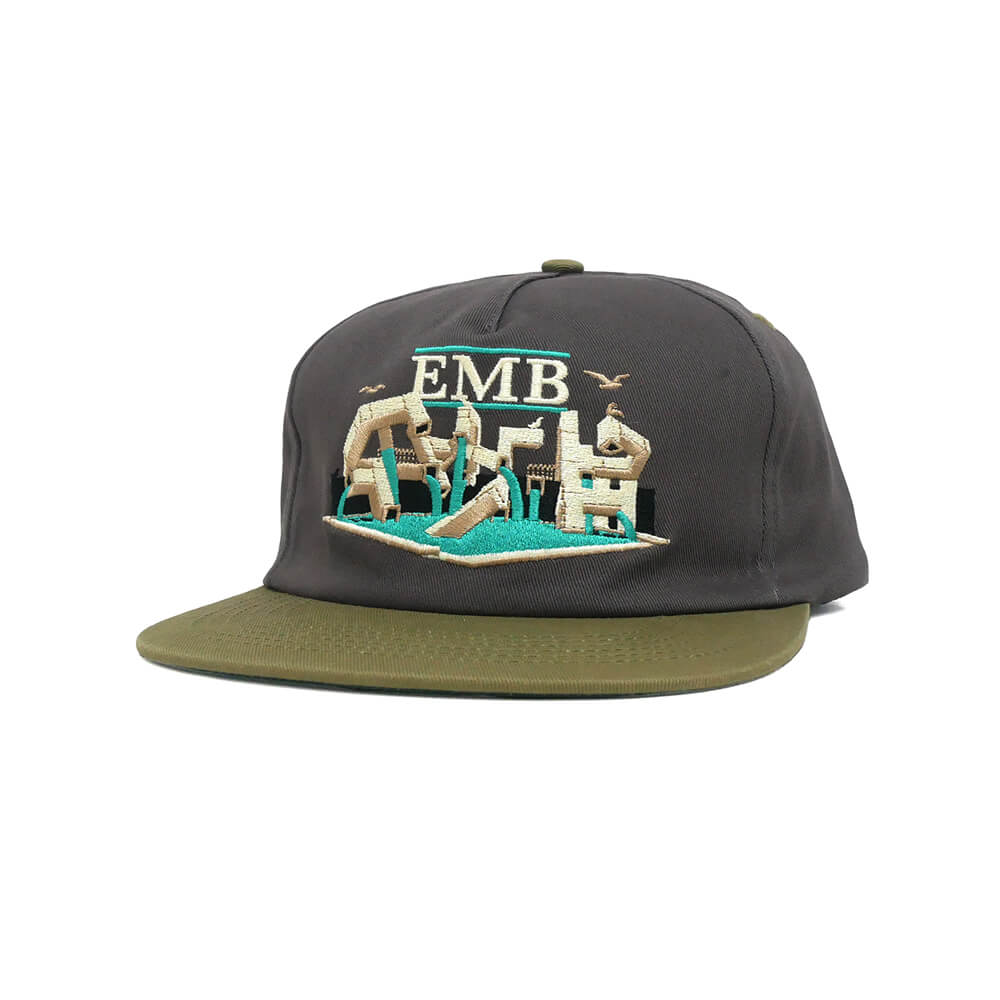 REAL CAP リアル キャップ EMB SNAPBACK CHARCOAL/TAN スケートボード スケボー 