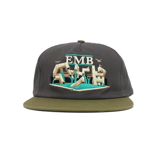 REAL CAP リアル キャップ EMB SNAPBACK CHARCOAL/TAN スケートボード スケボー 1
