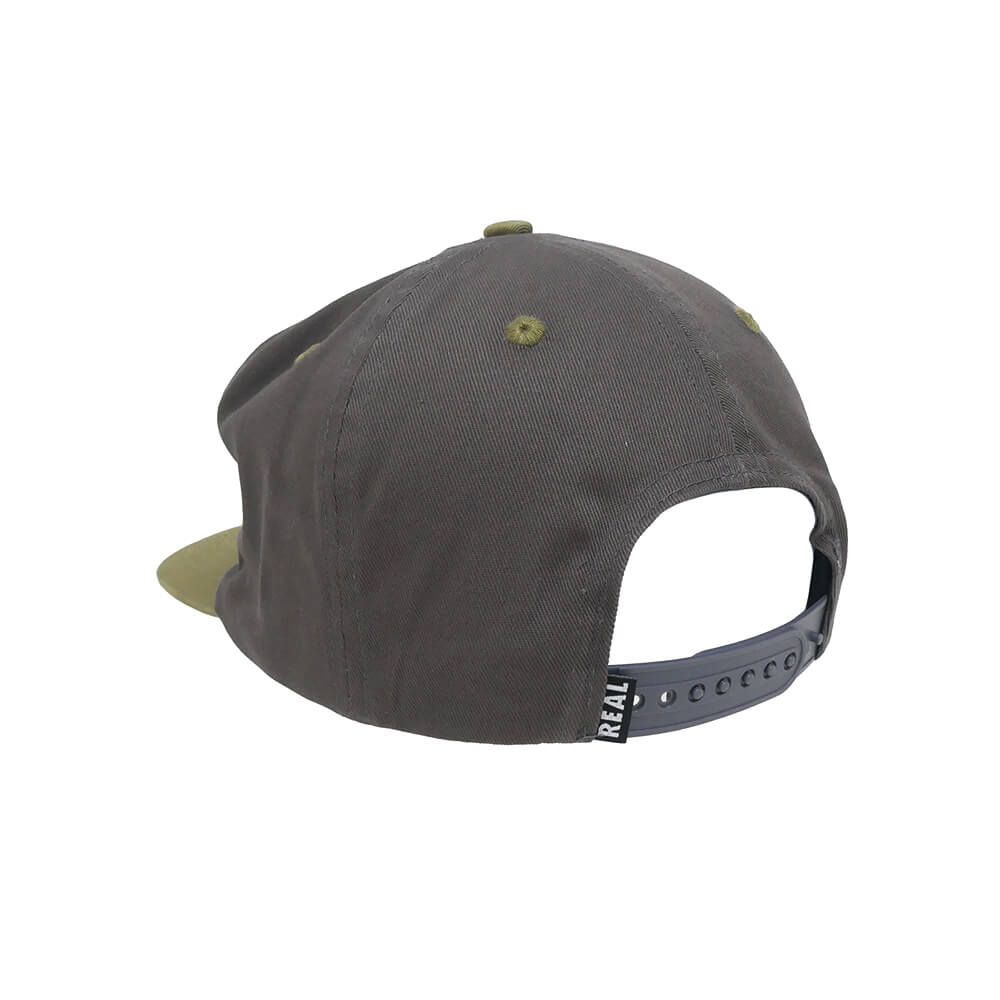 REAL CAP リアル キャップ EMB SNAPBACK CHARCOAL/TAN スケートボード スケボー 2