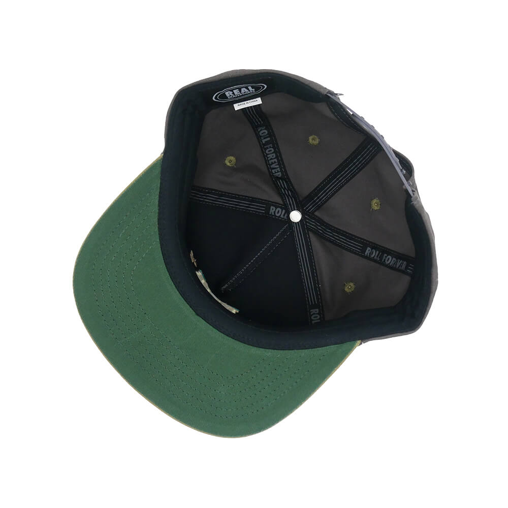 REAL CAP リアル キャップ EMB SNAPBACK CHARCOAL/TAN スケートボード スケボー 3