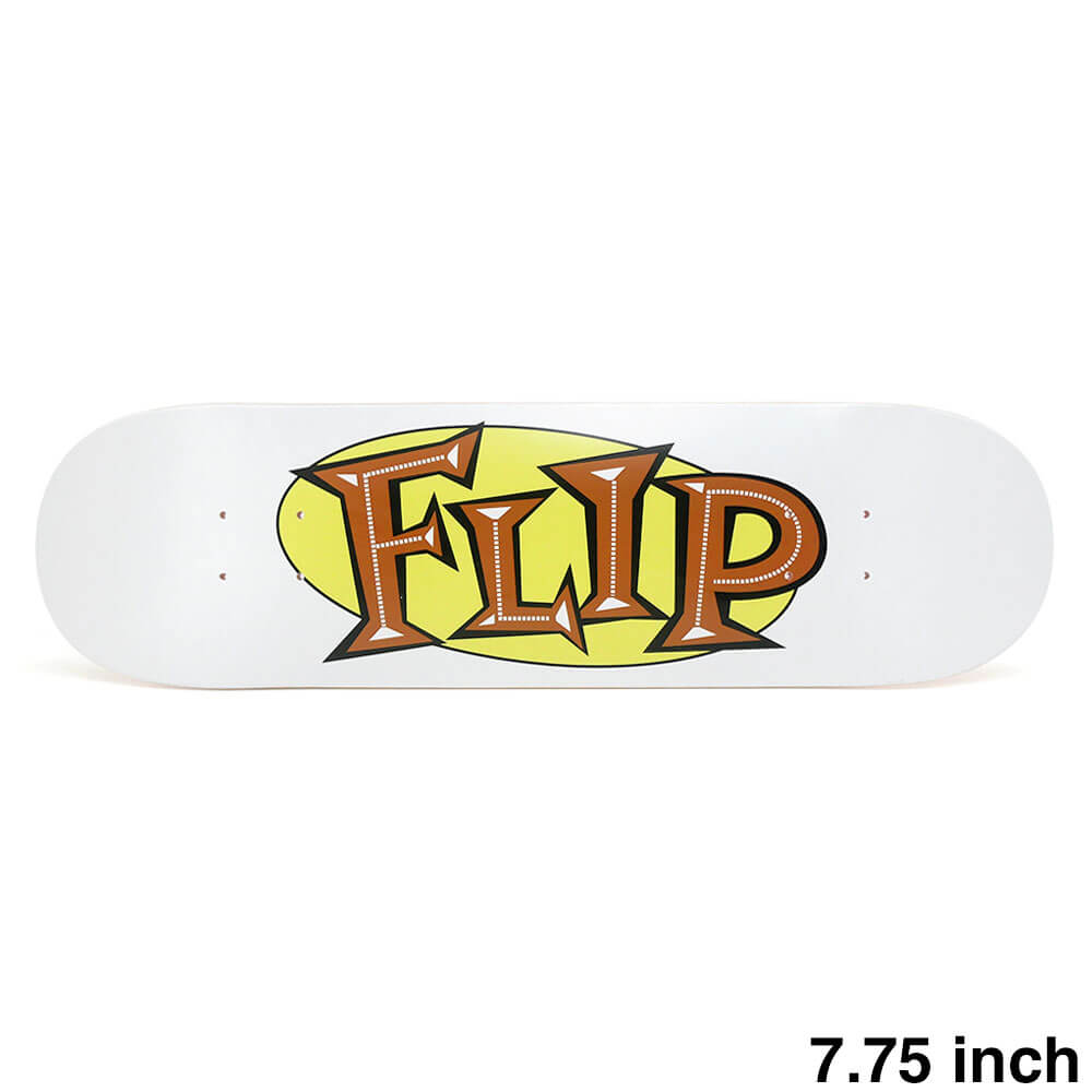 FLIP DECK フリップ デッキ TEAM LTD OVAL LOGO MUSTARD/WHITE 7.75 スケートボード スケボー 1
