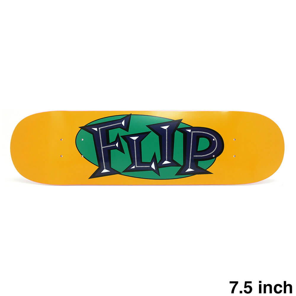 FLIP DECK フリップ デッキ TEAM LTD OVAL LOGO TEAL/YELLOW 7.5 スケートボード スケボー 1