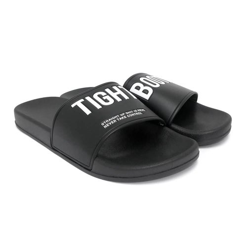 TIGHTBOOTH（TBPR）SANDAL タイトブース サンダル BIG LABEL SLIDE SANDAL BLACK スケートボード スケボー 1