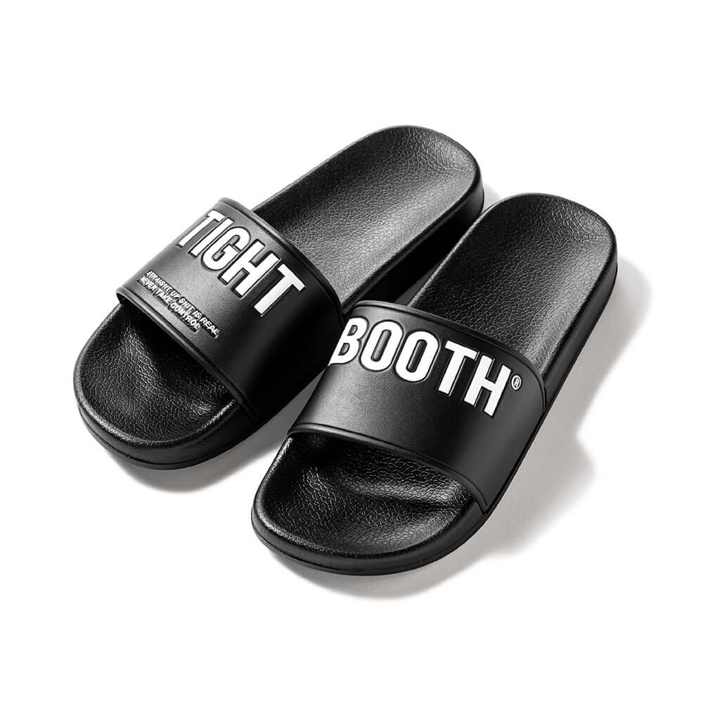 TIGHTBOOTH（TBPR）SANDAL タイトブース サンダル BIG LABEL SLIDE SANDAL BLACK スケートボード スケボー 2